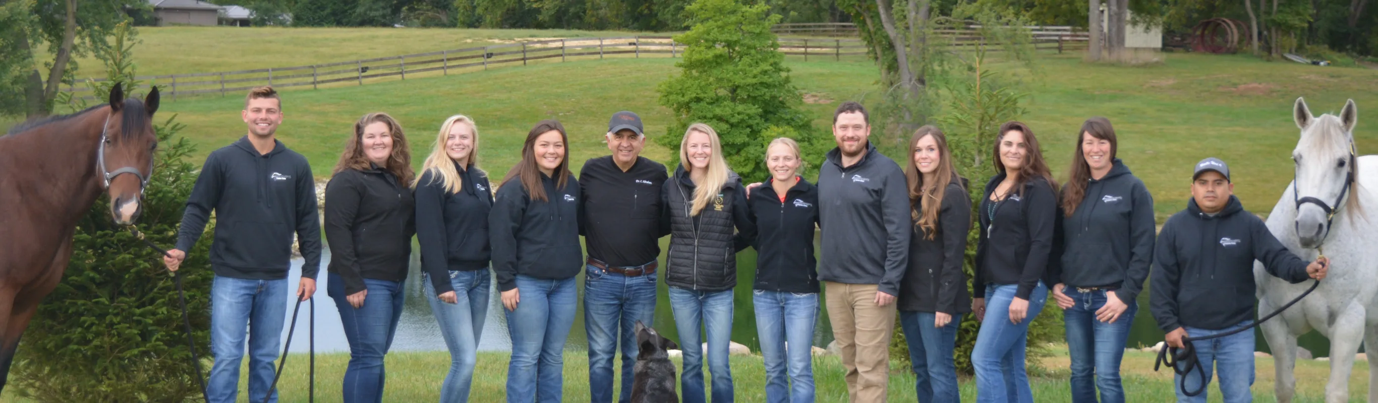 Team photo of abraham's equine clinic